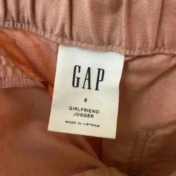NWT GAP Mid Rise Girlfriend Joggers Chalk Pink 100% Cotton Size 8 - Picture 6 of 8